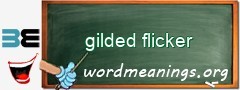 WordMeaning blackboard for gilded flicker